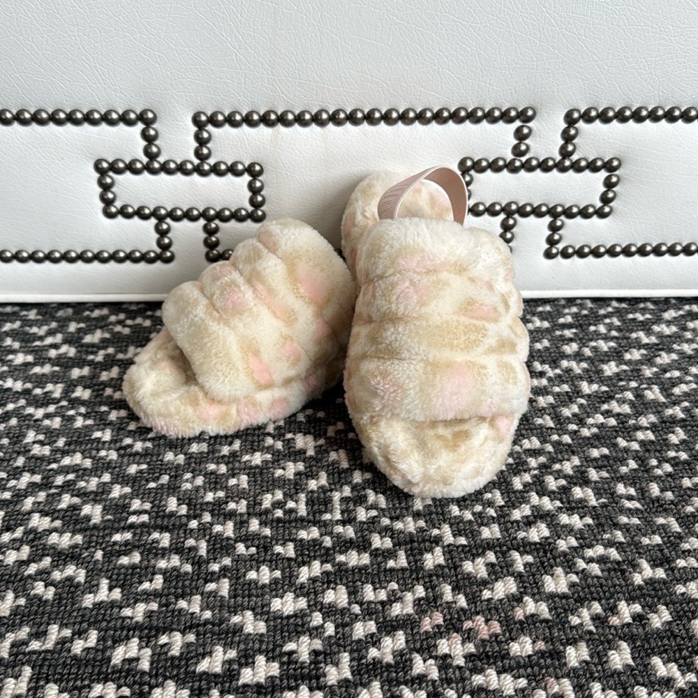 Kids' UGG Fluff Yeah Slide Panther Print Slippers